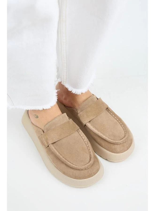 Manijero  Tale Women's Genuine Leather Strap Sabot Beige Slipper. for Women | Best Price UAE