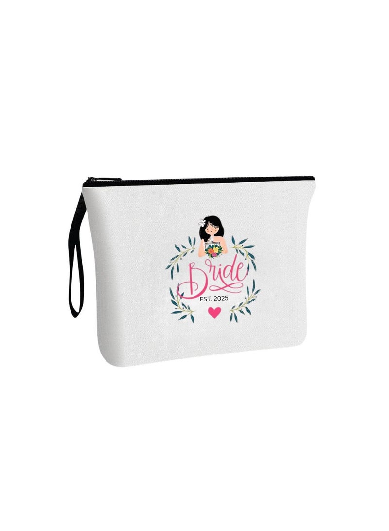 PRINTSHOP4ME Bride Est Cosmetic Bags For Your Wedding-Perfect Bridal Shower Gift-Bridal Makeup Bags-Wedding Travel Essentials - Image 1
