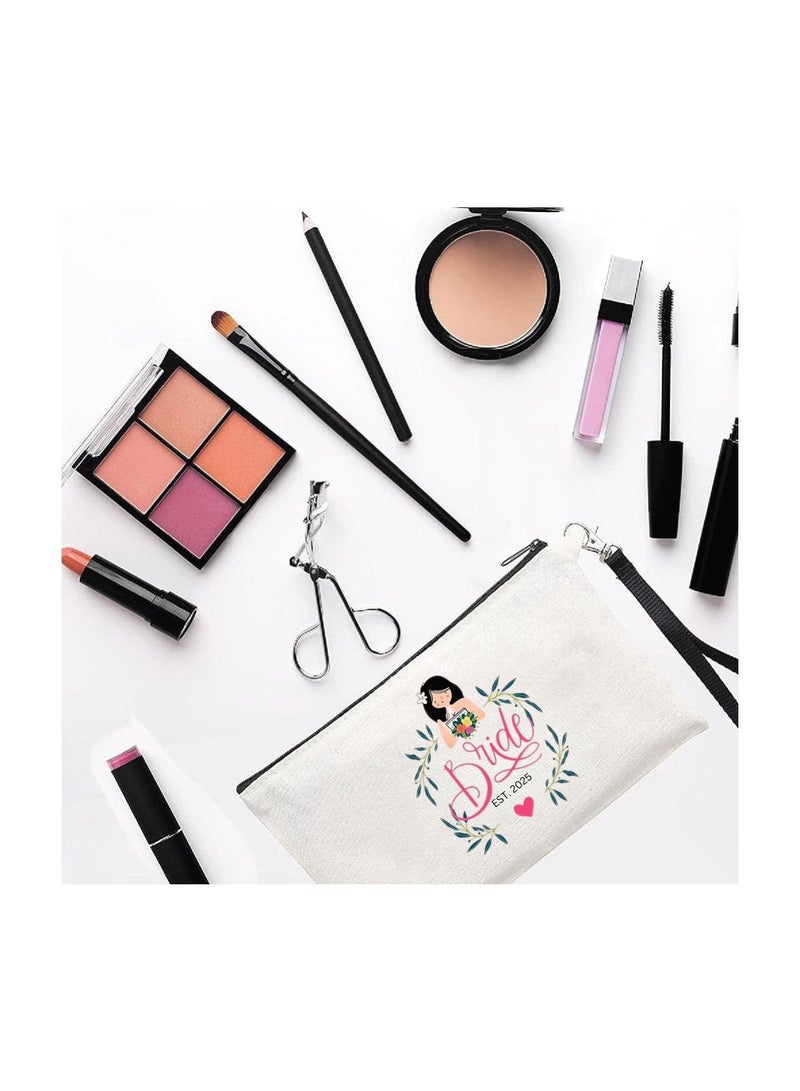 PRINTSHOP4ME Bride Est Cosmetic Bags For Your Wedding-Perfect Bridal Shower Gift-Bridal Makeup Bags-Wedding Travel Essentials - Image 2