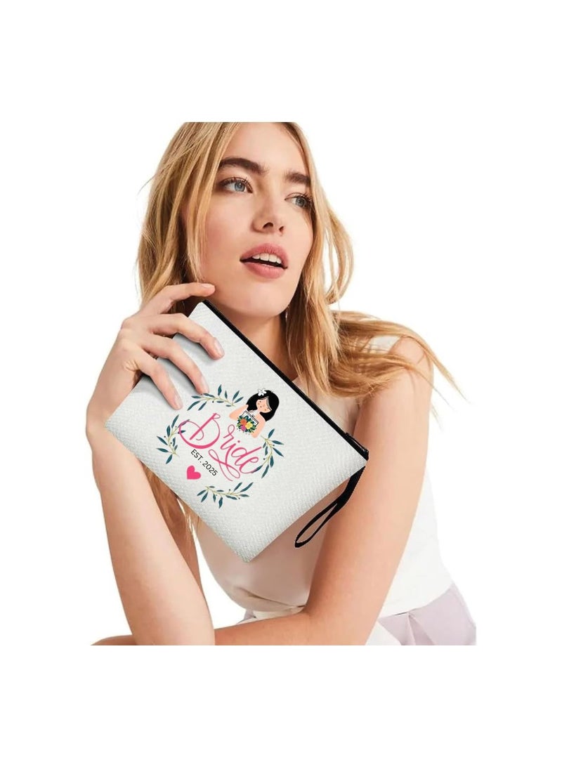 PRINTSHOP4ME Bride Est Cosmetic Bags For Your Wedding-Perfect Bridal Shower Gift-Bridal Makeup Bags-Wedding Travel Essentials - Image 4