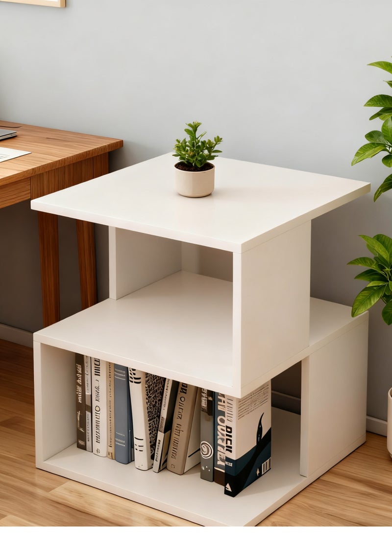 GoldenLike Nightstand, End Table Open Wood Shelf  Double-Layer Coffee Table Bedside Table Bedroom Small Table Sofa Side Table for Living Room Bedside Bathroom - Image 3