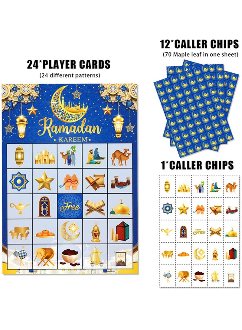 TAPIT Ramadan Kareem Bingo Game Cards Eid Mubarak Party Bingo Games for Kids Ramadan Mubarak Party Decorations Ramadan Mubarak Bingo Cards for 24 Players - Image 2