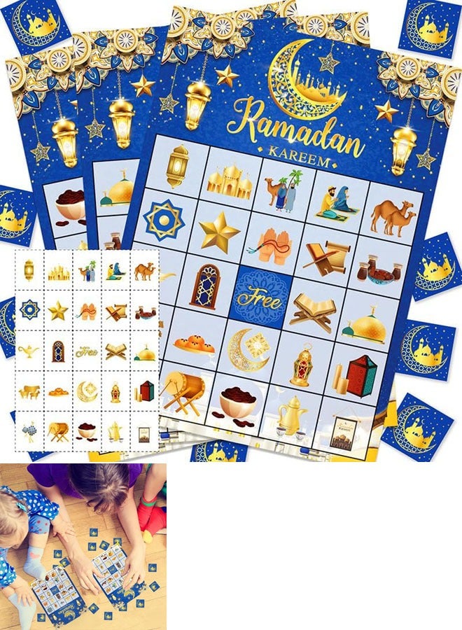 TAPIT Ramadan Kareem Bingo Game Cards Eid Mubarak Party Bingo Games for Kids Ramadan Mubarak Party Decorations Ramadan Mubarak Bingo Cards for 24 Players - Image 1