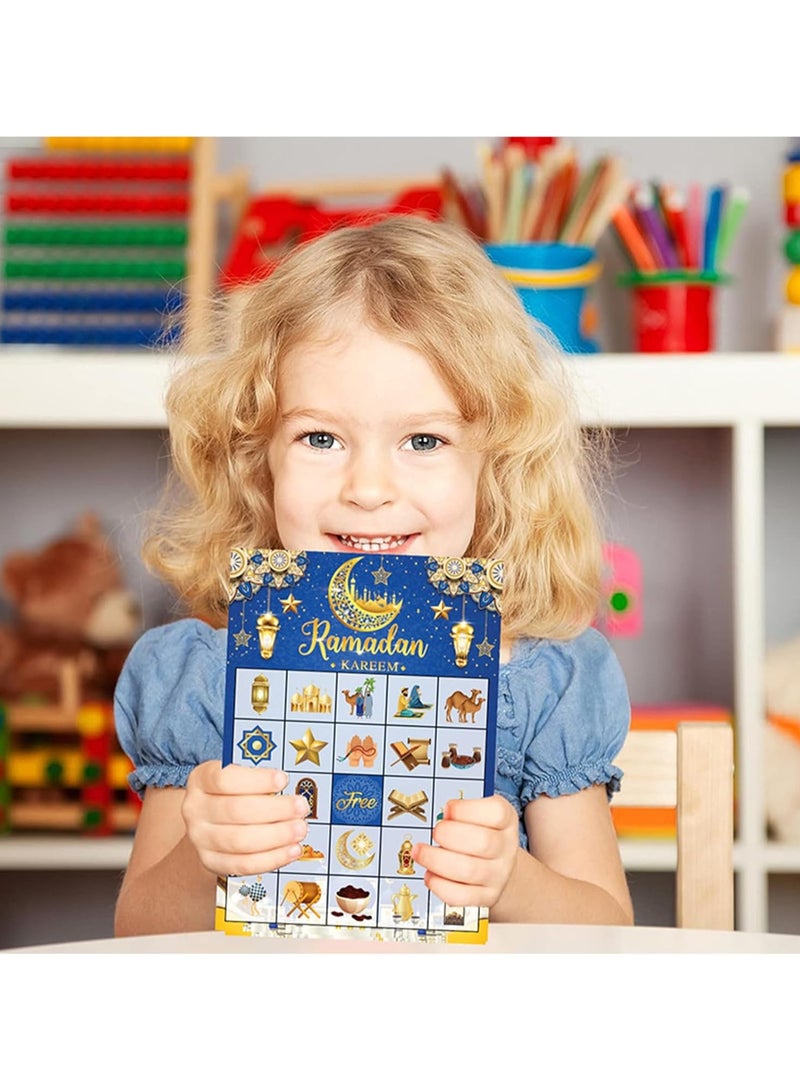 TAPIT Ramadan Kareem Bingo Game Cards Eid Mubarak Party Bingo Games for Kids Ramadan Mubarak Party Decorations Ramadan Mubarak Bingo Cards for 24 Players - Image 3