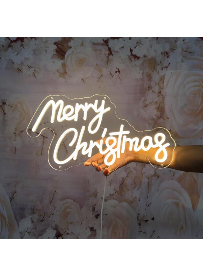 توشيونيكس لافتة نيون LED لعيد ميلاد سعيد مقاس 24 بوصة، إضاءة بيضاء دافئة لتزيين النوافذ والجدران، أضواء LED لعيد الميلاد، لافتة عيد ميلاد سعيد، ضوء حرف متوهج للمنزل، المتجر، الحفلات، عرض العطلات، الحديقة، المنزل، الفناء، الحائط، أكاليل الزهور، ضوء نيون أكريليك مزود بمنفذ USB مع سلسلة تعليق ومخفت - Image 2