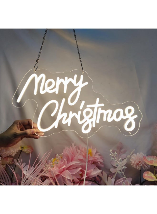توشيونيكس لافتة نيون LED لعيد ميلاد سعيد مقاس 24 بوصة، إضاءة بيضاء دافئة لتزيين النوافذ والجدران، أضواء LED لعيد الميلاد، لافتة عيد ميلاد سعيد، ضوء حرف متوهج للمنزل، المتجر، الحفلات، عرض العطلات، الحديقة، المنزل، الفناء، الحائط، أكاليل الزهور، ضوء نيون أكريليك مزود بمنفذ USB مع سلسلة تعليق ومخفت - Image 5