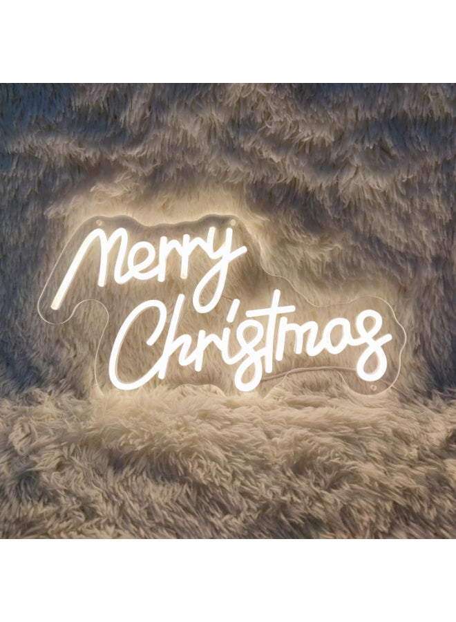 توشيونيكس لافتة نيون LED لعيد ميلاد سعيد مقاس 24 بوصة، إضاءة بيضاء دافئة لتزيين النوافذ والجدران، أضواء LED لعيد الميلاد، لافتة عيد ميلاد سعيد، ضوء حرف متوهج للمنزل، المتجر، الحفلات، عرض العطلات، الحديقة، المنزل، الفناء، الحائط، أكاليل الزهور، ضوء نيون أكريليك مزود بمنفذ USB مع سلسلة تعليق ومخفت - Image 4