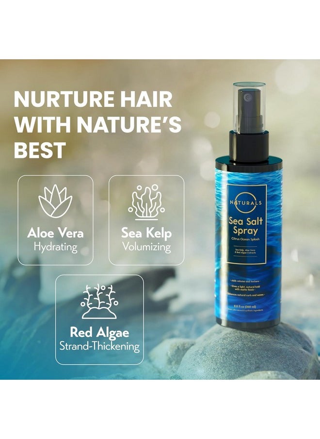 O Naturals Sea Salt Spray For Men - 8 Oz, Citrus Ocean Splash - Hair Texturizing & Wavy Hair Product  - Image 2