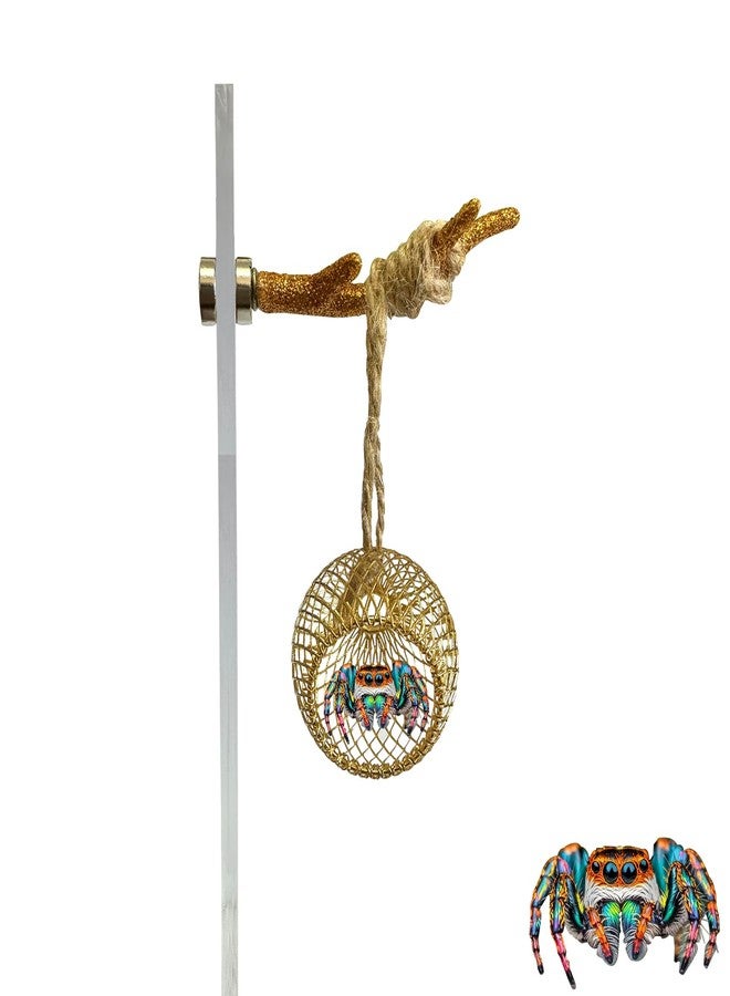Okueejur Jumping Spider Hide Jumping Spider Enclosure Accessories with Decoration Anlter Pet Spider Hideout Enclosure Accessories (Not Included The Jumping Spider Terrarium) (Gold) - Image 1