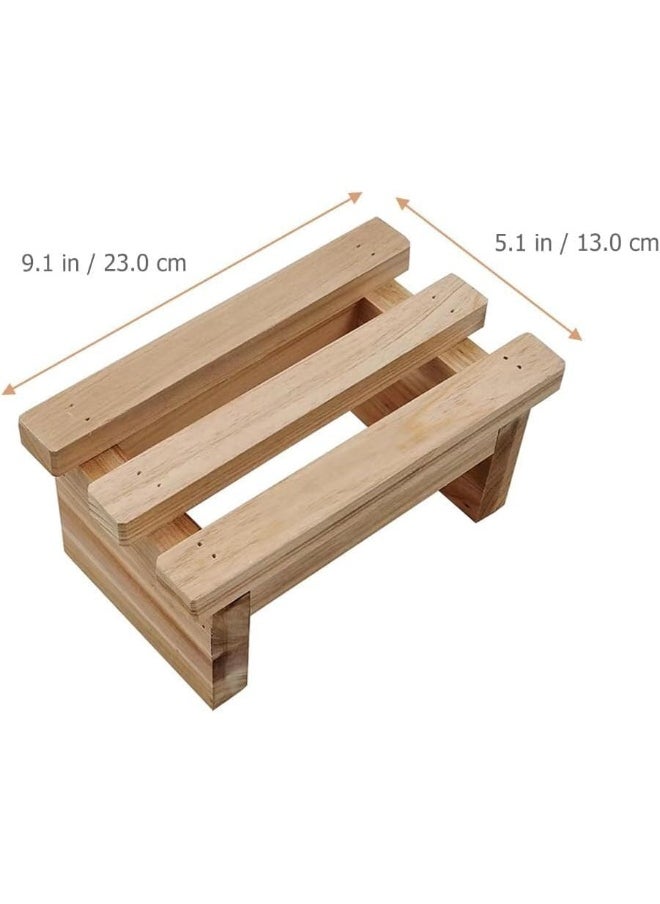 Horoof Home Horoof Home® Wooden Low Stool – Multipurpose Step Stool for Kids & Adults, Succulent Plant Stand, Potty Training Helper  - Image 2