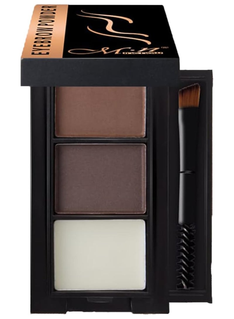 Mn M.N Brown Eyebrow Pro Powder With Brush, Long-Wearing (E4129) 1.8g - Image 2
