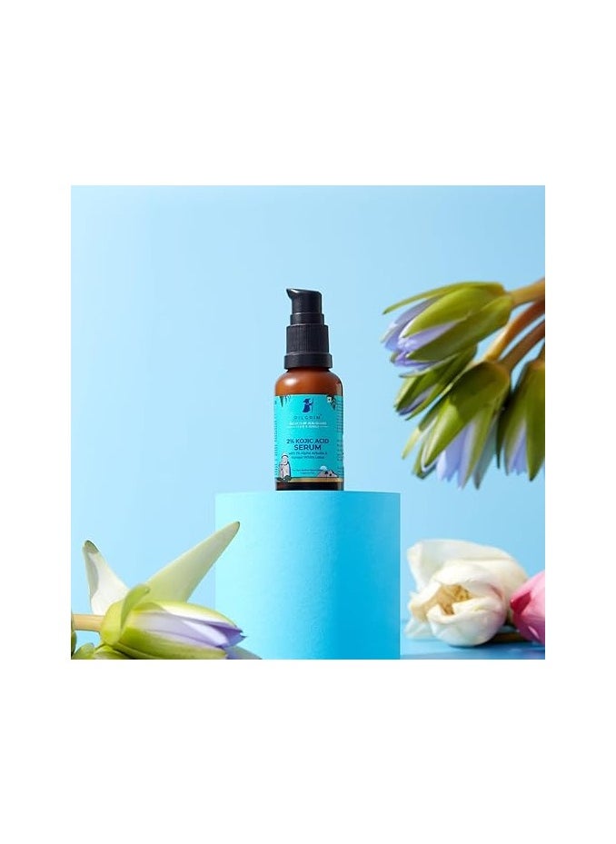 PILGRIM Pilgrim 2% Kojic Acid Serum for face (30 ml) with 1% Alpha Arbutin & Korean White Lotus For Acne & Darks spots| Anti-pigmentation Face Serum For Men & Women | For All Skin Types  - Image 5