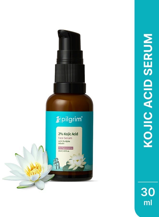 Pilgrim 2% Kojic Acid Serum for face (30 ml) with 1% Alpha Arbutin & Korean White Lotus For Acne & Darks spots| Anti-pigmentation Face Serum For Men & Women | For All Skin Types - Image 4