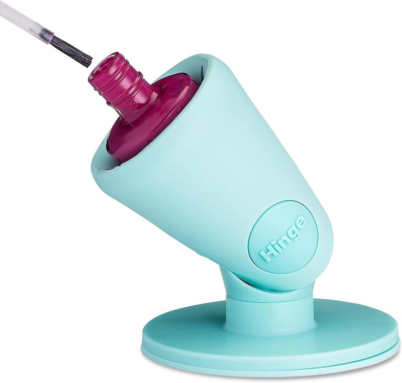 Tweexy tweexy Hinge Untippable Nail Polish Bottle Holder | Anti-Spill Nail Polish Holder Stand, Tilted, IntelliStick Airlock Suction | Fingernail Painting, Nail Art Tools | Nail Polish Accessories (Zen Green)