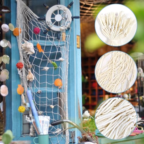 ZNBSIXP Fishing Net Decoration 79 x 39 Inch Natural Decorative Fish Net,Fish Netting for Decoration,Birthday Decorations Fishnet Decor,Decorative Fishing Nets for Wedding Beach Party - Image 4