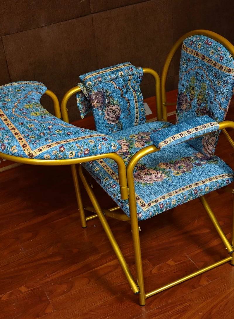 ريبنيو كرسي صلاة مناسب لكبار السن مريح للجلوس وتلاوة القرآن الكريم لفترات طويلة قابل للطي خفيف الوزن وسهل الحمل حجم مناسب وشكل أنيق بنقوش ذهبية - Image 2