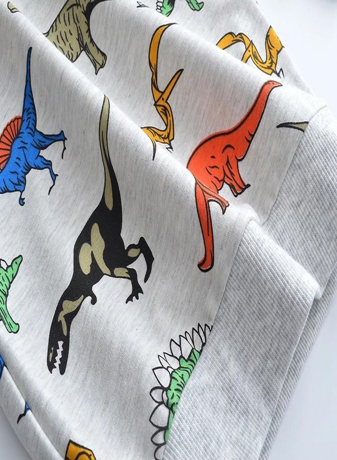 MINDSHELF Boys Dinosaur Sweatshirt Toddler Kids Long Sleeve Shirt Winter Pullover Sweatshirts Crewneck Cotton Sweater Warm Holiday Clothes Size 7T - Image 4