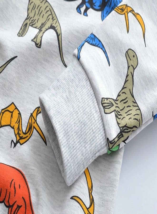 MINDSHELF Boys Dinosaur Sweatshirt Toddler Kids Long Sleeve Shirt Winter Pullover Sweatshirts Crewneck Cotton Sweater Warm Holiday Clothes Size 7T - Image 5