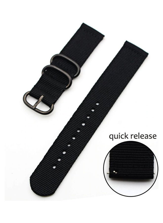 NIBEMINENT Woven Nylon Strap Compatible With Galaxy Watch 3 Black - Image 2