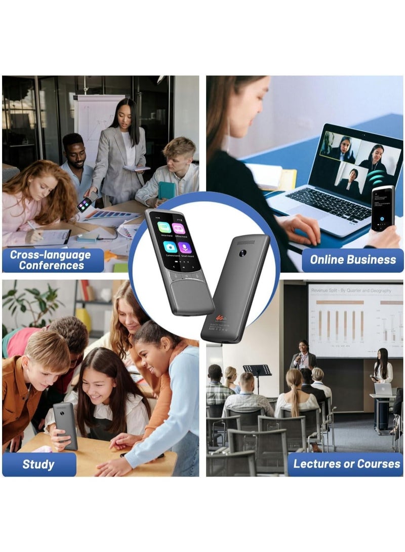 نيو كلاسيك جهاز الترجمة الذكي Z3 4G – يدعم 138 لغة عبر الإنترنت و18 لغة دون اتصال، الترجمة الصوتية والصورية ثنائية الاتجاه، ترجمة باستخدام الكاميرا، تسجيل ذكي – مترجم محمول للسفر والعمل والدراسة - Image 4