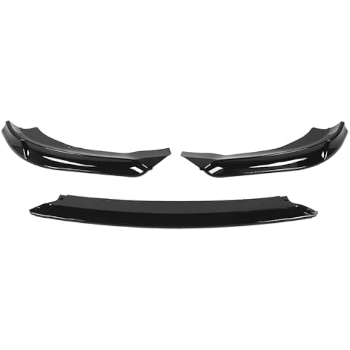 Luocute 3 Piece Front Bumper Lip Splitter Chin Spoiler Kit, Impact Resistants PP Bumper Lip Spoiler Diffuser For Genesis Coupe Facelift 2013-2016 Gloss Black, Easy Installation - Image 1