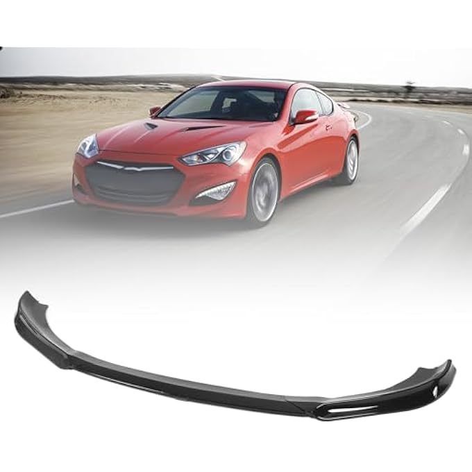 Luocute 3 Piece Front Bumper Lip Splitter Chin Spoiler Kit, Impact Resistants PP Bumper Lip Spoiler Diffuser For Genesis Coupe Facelift 2013-2016 Gloss Black, Easy Installation - Image 5