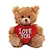 Plushland Stuffed Mocha Heart Bear Plush Bear Toy for Kids Adults Embroidered Heart Pillow Brown9 inches - Image 3
