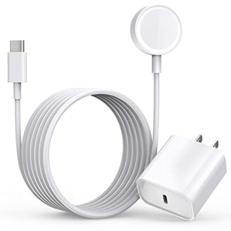 Fast Charger for Apple Watch Charger, USB C 20W iPhone Watch Charger Plug Adapter and Long iWatch Portable Wireless Fast Charging Cable Cord Compatible with Apple Watch Series 9/8/7/SE/6/5/4/3/2/1 - Image 1