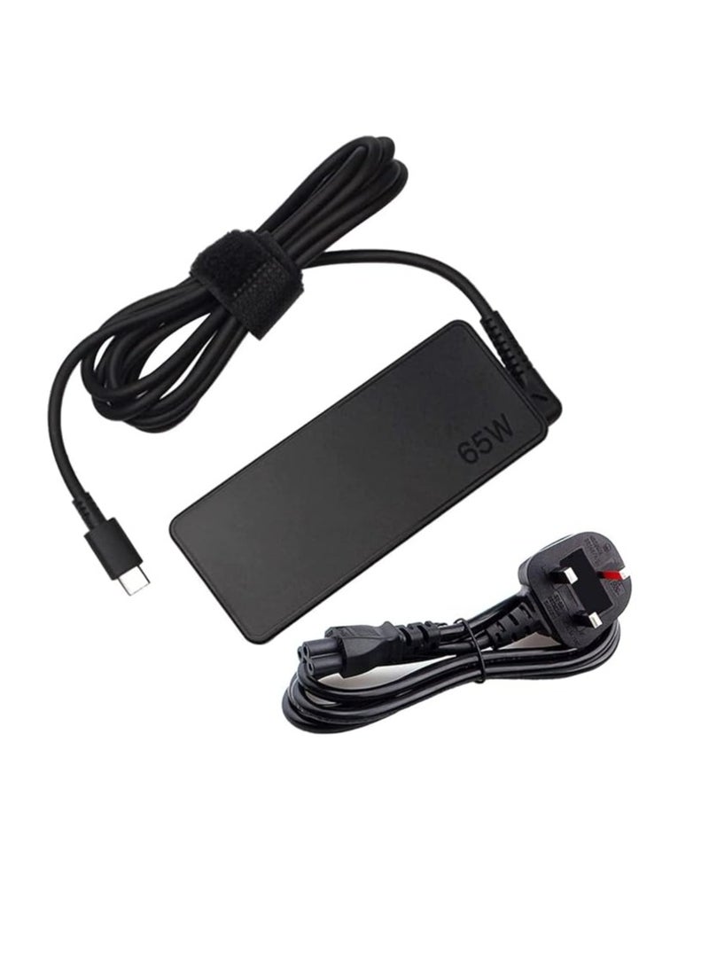 Terabyte Replacement Lenovo 65W Standard AC Adapter For Yoga ThinkPad E14 Chromebook and IdeaPad (USB Type-C) - Image 1