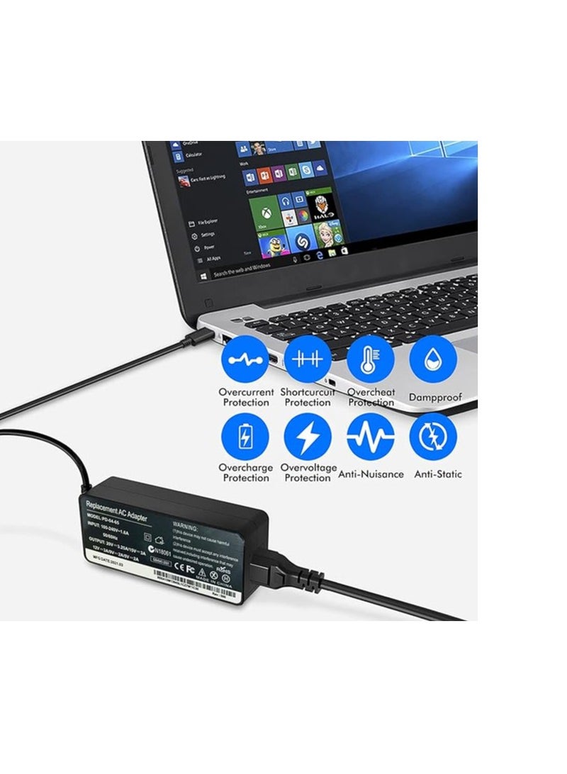 Terabyte Replacement Lenovo 65W Standard AC Adapter For Yoga ThinkPad E14 Chromebook and IdeaPad (USB Type-C) - Image 3