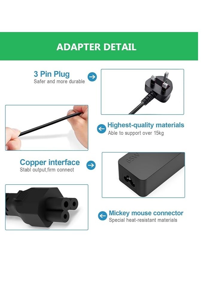 Terabyte Replacement Lenovo 65W Standard AC Adapter For Yoga ThinkPad E14 Chromebook and IdeaPad (USB Type-C) - Image 4