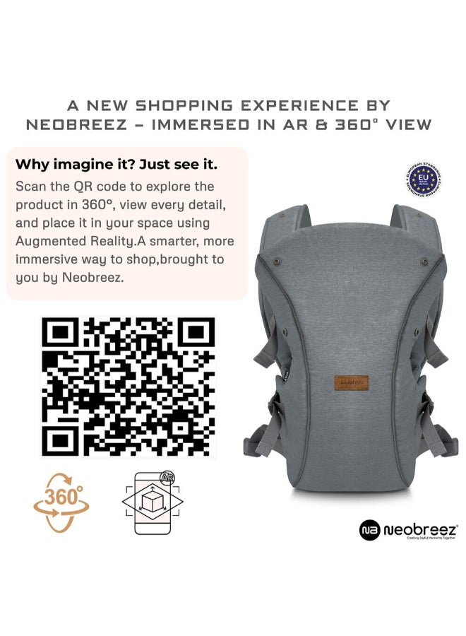 نيوبريز حمالة أطفال أطلكس  في  قابلة للتحويل والتعديل حديثي الولادة إلى أطفال صغار، حمالة أطفال ناعمة ومريحة مع دعم للرأس وغطاء خصوصية ومريلة، حمالة رضيع، .- كجم - Image 2