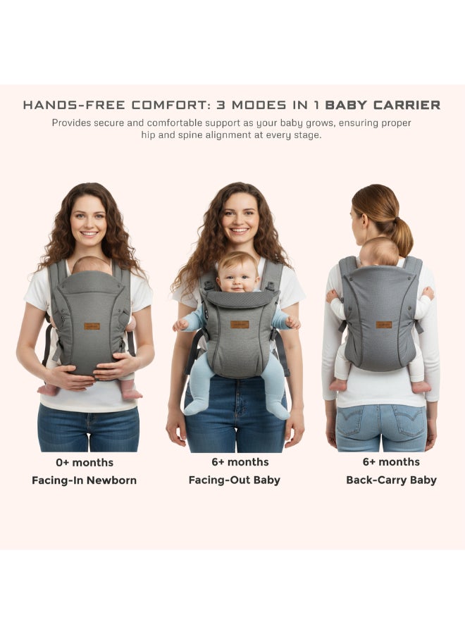 نيوبريز حمالة أطفال أطلكس  في  قابلة للتحويل والتعديل حديثي الولادة إلى أطفال صغار، حمالة أطفال ناعمة ومريحة مع دعم للرأس وغطاء خصوصية ومريلة، حمالة رضيع، .- كجم - Image 5