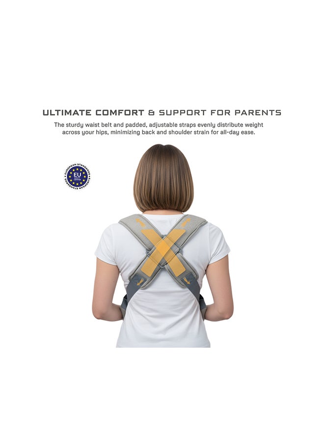 نيوبريز حمالة أطفال أطلكس  في  قابلة للتحويل والتعديل حديثي الولادة إلى أطفال صغار، حمالة أطفال ناعمة ومريحة مع دعم للرأس وغطاء خصوصية ومريلة، حمالة رضيع، .- كجم - Image 2