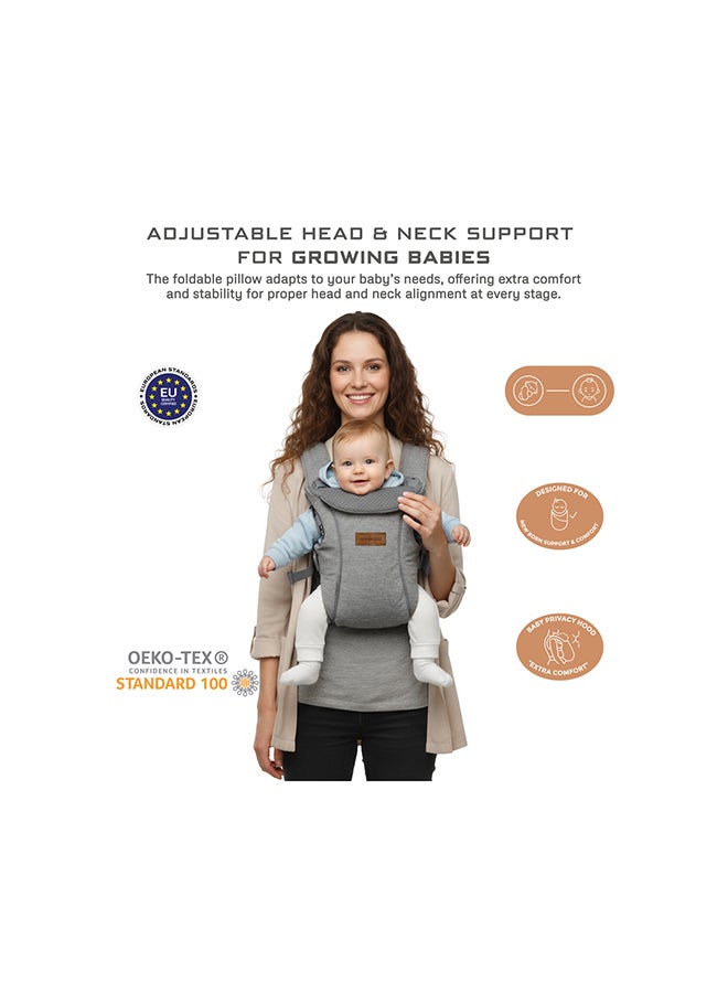 نيوبريز حمالة أطفال أطلكس  في  قابلة للتحويل والتعديل حديثي الولادة إلى أطفال صغار، حمالة أطفال ناعمة ومريحة مع دعم للرأس وغطاء خصوصية ومريلة، حمالة رضيع، .- كجم - Image 3