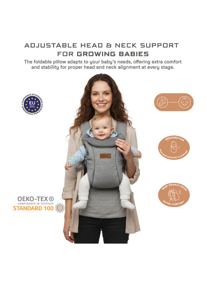 neobreez ATLIX 3-in-1 Convertible Adjustable Wrap Baby Carrier for Newborns To Toddler,  Extra Soft&Ergonomic Baby Wrap with Head Support, Detachable Privacy Hood&Saliva Bib, Infant Carrier, 8-33lbs, 3-15kg - Image 5