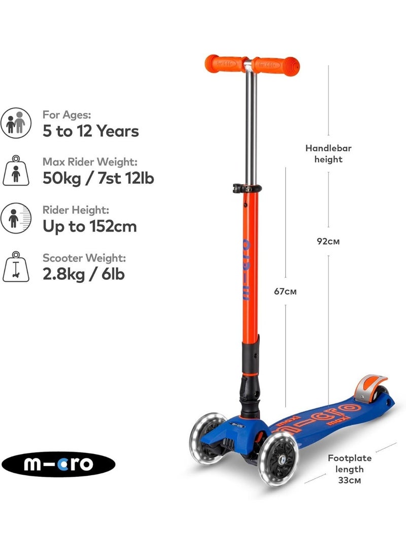 Micro Scooters | Maxi Micro Deluxe Foldable Children's Scooter | Big Wheels | Handlebar Adjustable | 5-12 Years | Boys & Girls - Image 2