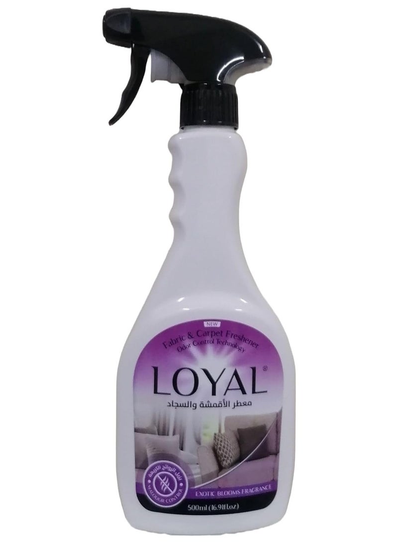 لويال معطر الأقمشة والسجاد من لويال، معطر هواء مضاد للبكتيريا، التحكم في الرائحة، لأي منسوجات، ستائر، مفروشات، أريكة قماش، ملابس، عطر الزهور الغريبة، 500 مل - Image 1