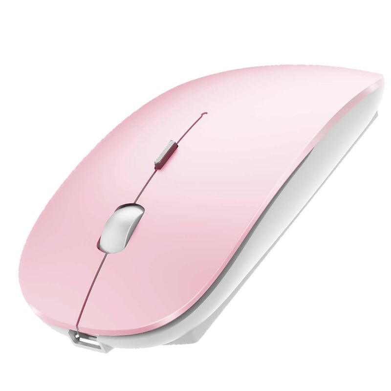 PEIBO Bluetooth Wireless Mouse for Laptop mac MacBook ipad MacBook air MacBook pro pc Desktop Computer Windows Chromebook Notebook (Jelly Pink) - Image 1