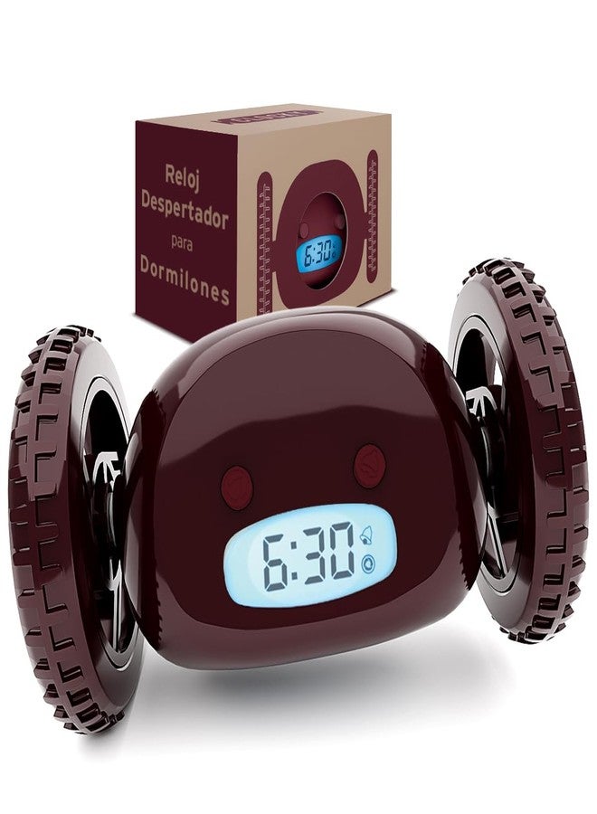 CLOCKY Extra Loud Alarm Clock for Heavy Sleepers on Wheels Rolls Runs Away Vibrating, Easy to Set Super Smart Snooze Digital Bed Shaker Alarm Clock Funny Gift for Adults Kids Teens Bedrooms (Wine) - Image 1