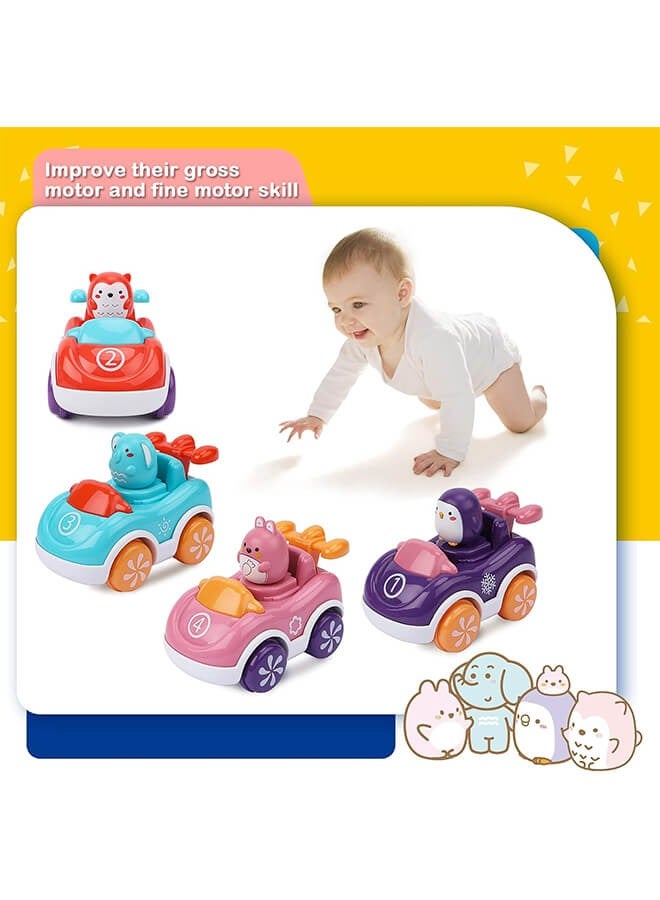 Riolio 8 Pack Animal Cartoon Push Cars Educational Toys for Toddlers 1-3 Years, Baby Car Toys for One Year Old Baby Birthday Gift,Baby Toys 12-18 Months - Image 4