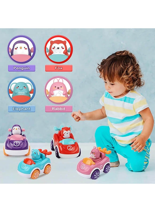 Riolio 8 Pack Animal Cartoon Push Cars Educational Toys for Toddlers 1-3 Years, Baby Car Toys for One Year Old Baby Birthday Gift,Baby Toys 12-18 Months - Image 5