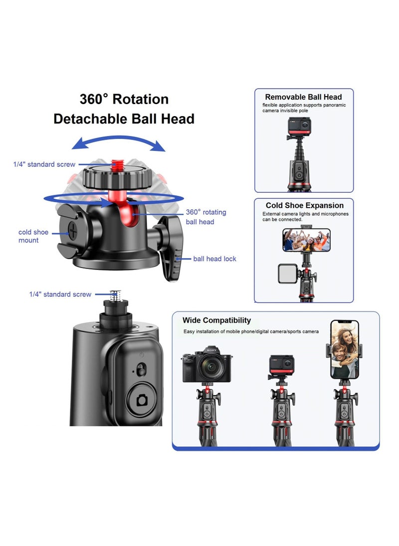 Excefore Phone Tripod Selfie Stick, Mini Camera Tripod Phone Holder, with Cold Shoe Mount Travel Tripod and Remote Shutter Control, for iPhone Samsung Camera Stand Video Recording Vlog  - Image 2