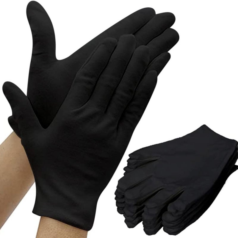 klarako Cotton Gloves, 6 Pairs 8.6'' Large Size Thicker Works Lining Gloves for Coin Jewelry Silver Inspection Formal - Image 1