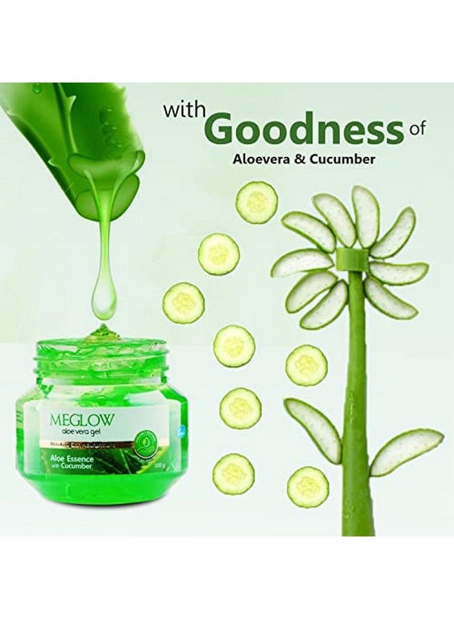 MEGLOW Aloevera Gel Jar For Nourished And Healthy Skin 100G Each Pack Of 3 - Image 3