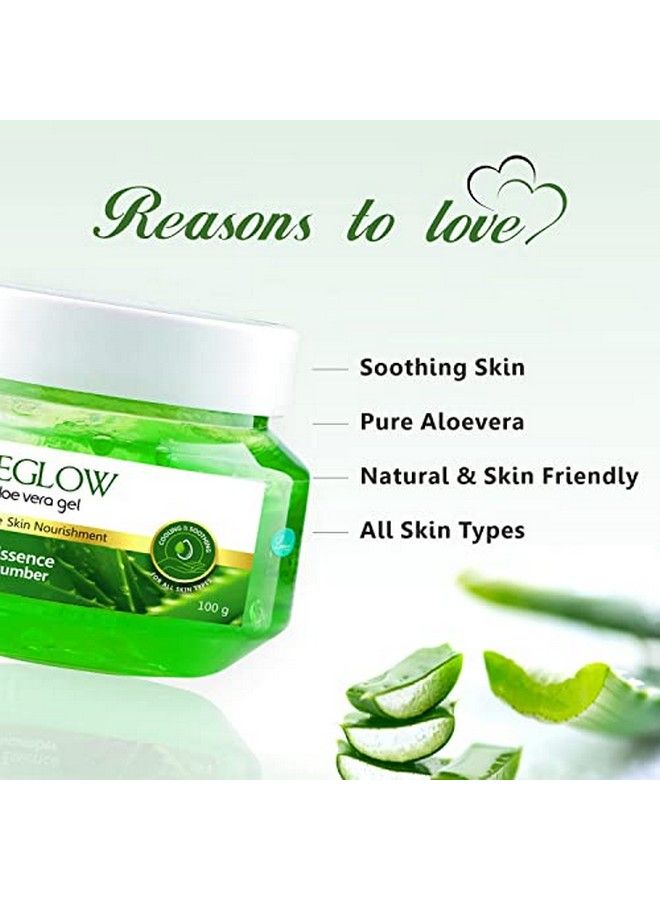MEGLOW Aloevera Gel Jar For Nourished And Healthy Skin 100G Each Pack Of 3 - Image 5