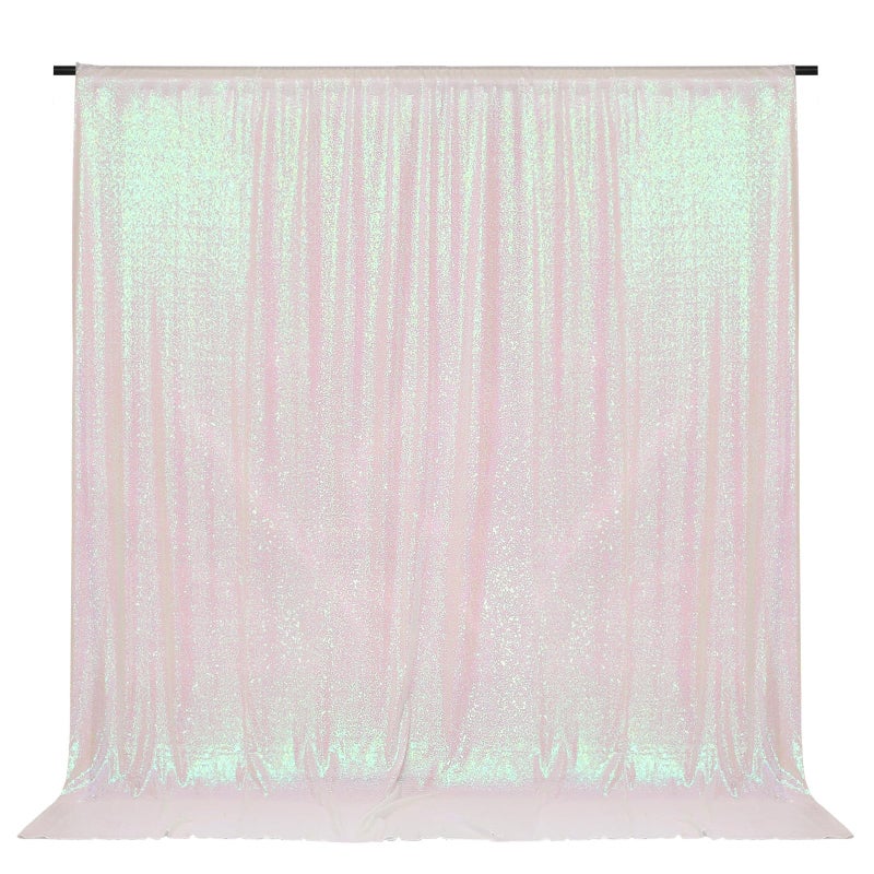 PartyDelight Iridescent 8FTx8FT Sequin Backdrop Photography Curtain Special Events Party