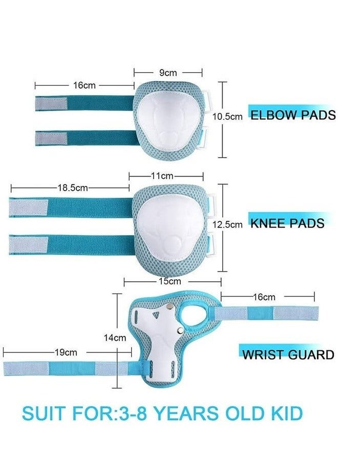 GUDOO Kids Bike Helmet Set Skateboard Knee Pads Kids Helmet Elbow Pads Wrist Guards Adjustable for 3 to 8 Years Girl Boy Kids - Image 4