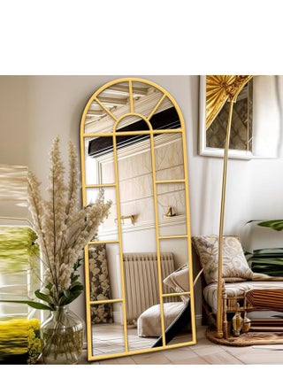 170x60cm Arched Wall Mirror with Aluminum Alloy Frame, HD Glass, Gold Finish, Leaning or Wall-Mounted, Farmhouse Style Metal Framed Mirror for Living Room, Bedroom, Entryway, Elegant Home Décor - pzsku/ZB13A5C83C9E53C23B9F8Z/45/_/1738336297/71e4d204-f25d-4f29-b826-151d1e37d962