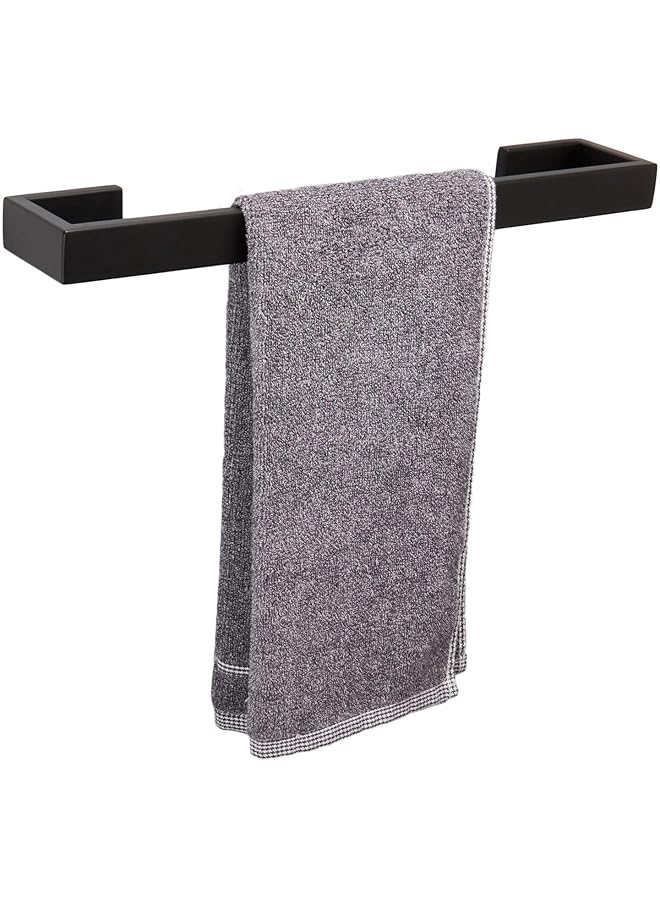 S-TOP Bath Towel Bar Stainless Steel, Towel Holder for Bathroom Wall Mounted Towel Rack Bathroom Hardware Accessories 40 cm Black - Image 1